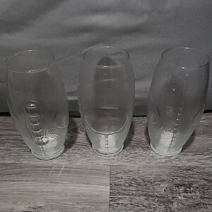 Set of Three Clear Textured Glasses